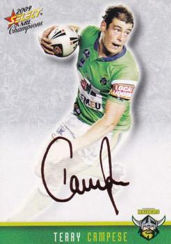 2009 Select NRL Champions - Foiled Signature #FS7 Terry Campese Front